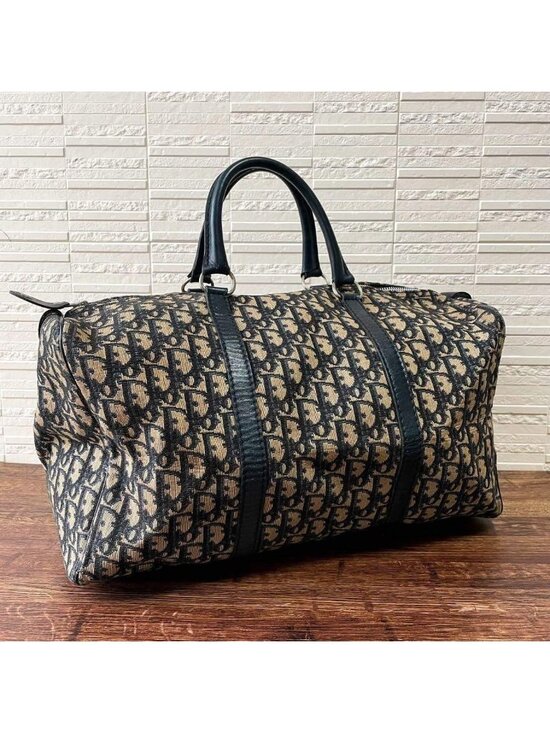 Christian Dior Handbags - Dior Trotter Canvas Leather Boston Hand Bag All Over Pattern